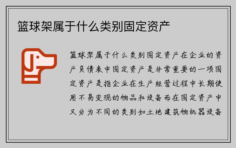 篮球架属于什么类别固定资产